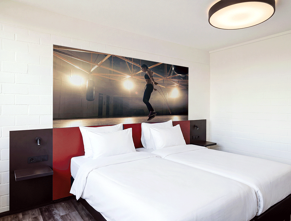 Wandbedruckung in einem Hotel